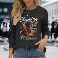 High Heels Stepping Into My 34Th Birthday 34 And Fabulous Long Sleeve T-Shirt Gifts for Her