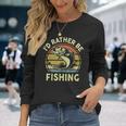Id Rather Be Fishing- Fly Bass Fish Fisherman Dad Long Sleeve T-Shirt Gifts for Her
