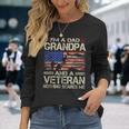I'm A Dad Grandpa And Veteran Retro Papa Grandpa Long Sleeve T-Shirt Gifts for Her