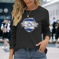 Israel Roots Flag Patriotic Israeli Heritage Patriot Day Long Sleeve T-Shirt Gifts for Her