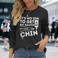 It's No Sin To Get My Sauce Bbq Smoker Barbecue Grill Long Sleeve T-Shirt Gifts for Her