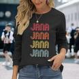 Jana Name Personalized Retro Vintage 80S 90S Birthday Long Sleeve T-Shirt Gifts for Her