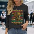 Junenth Lion Freedom Day 1865 Celebrate Black History Long Sleeve T-Shirt Gifts for Her