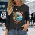 Lago Di Como Italia Distressed Circle Vintage Long Sleeve T-Shirt Gifts for Her