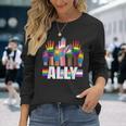 Lgbtq Ally For Gay Pride Month Transgender Flag Distressed Long Sleeve T-Shirt T-Shirt Gifts for Her