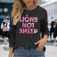 Lions Not Sheep Pink Camo Camouflage Long Sleeve T-Shirt Gifts for Her