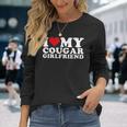 I Love My Cougar Girlfriend I Heart My Cougar Girlfriend Gf Long Sleeve T-Shirt Gifts for Her