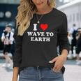 I Love Wave To Earth I Heart Wave To Earth Red Heart Long Sleeve Gifts for Her