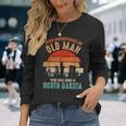 Mb Never Underestimate An Old Man Born In North Dakota Long Sleeve T-Shirt Gifts for Her