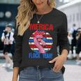 Merica Flock Yeah 4Th July Patriotic Flamingo 1 Long Sleeve T-Shirt Gifts for Her