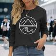 Mountains Waves Nature Outdoor Surf Hiking Hiker Surfer Long Sleeve T-Shirt Gifts for Her