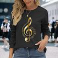Music Note Gold Treble Clef Musical Symbol For Musicians Long Sleeve T-Shirt Gifts for Her