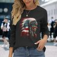 Native American Indian Chief American Usa Flag Long Sleeve T-Shirt T-Shirt Gifts for Her