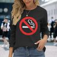 No Smoking Symbol Long Sleeve T-Shirt Gifts for Her