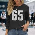 Number 65 Sport Jersey Birthday Age Lucky No White Vintage Long Sleeve T-Shirt Gifts for Her