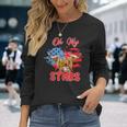 Patriotic Highland Cow Oh My Stars 4Th Of July American Flag Long Sleeve T-Shirt Gifts for Her