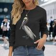 Pelican Cute Brown Pelican Long Sleeve T-Shirt Gifts for Her