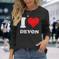 Red Heart I Love Devon Long Sleeve T-Shirt Gifts for Her