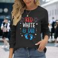 Red White And Due Baby Reveal Pregnancy Announcet Long Sleeve T-Shirt Gifts for Her
