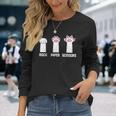 Rock Paper Scissors Cat Paws Game Cute Paw Cat Long Sleeve T-Shirt Gifts for Her