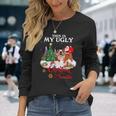 Santa Riding Bulldog This Is My Ugly Christmas Sweater Long Sleeve T-Shirt Gifts for Her