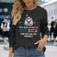On A Scale Of One To America 4Th Of July Fourth Party Long Sleeve T-Shirt Gifts for Her