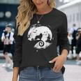 Sheltie Halloween Costume Moon Silhouette Creepy Horror Halloween Costume Long Sleeve T-Shirt Gifts for Her