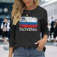 Slovenian Flag Vintage Made In Slovenia Long Sleeve T-Shirt Gifts for Her