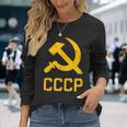 Soviet Union Hammer And Sickle Russia Communism Ussr Cccp Long Sleeve T-Shirt Gifts for Her