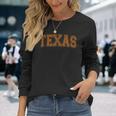 State Of Texas Pride Varsity Style Distressed Long Sleeve Gifts for Her