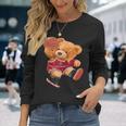 Teddy Bear Basketball Slam Dunk Sport Cute Cartoon Teddy Bear Long Sleeve T-Shirt T-Shirt Gifts for Her