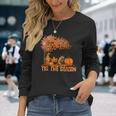 Tis The Season Gnome Pumpkin Spice Football Thanksgiving Long Sleeve T-Shirt Gifts for Her