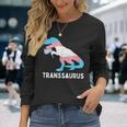 Trans Pride Flag Transgender Dino Transsaurus Rex Dinosaur Long Sleeve T-Shirt T-Shirt Gifts for Her
