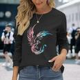 Trans Pride Transgender Phoenix Flames Fire Mythical Bird Long Sleeve T-Shirt Gifts for Her