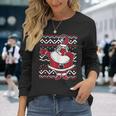 Ugly Christmas Sweater Dabbing Santa Long Sleeve T-Shirt Gifts for Her