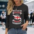 Never Underestimate Georgia Georgia Country Map Long Sleeve T-Shirt Gifts for Her