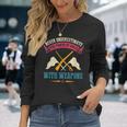 Never Underestimate Power Of Girls With Weapons Color Guard Long Sleeve T-Shirt Gifts for Her