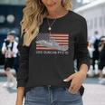 Uss Duncan Ffg-10 Ship Diagram American Flag Long Sleeve T-Shirt Gifts for Her