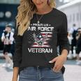 Veteran Vets Vintage Usa Flag Proud To Be Us Air Force Veteran Father Day Veterans Long Sleeve T-Shirt Gifts for Her