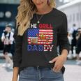 Vintage American Flag The Grill Dad Costume Bbq Grilling Long Sleeve T-Shirt Gifts for Her