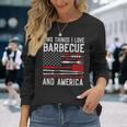 Vintage Bbq America Lover Us Flag Bbg Cool American Barbecue Long Sleeve T-Shirt Gifts for Her
