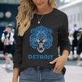 Vintage Lion Face Head Detroit Football Football Long Sleeve T-Shirt T-Shirt Gifts for Her