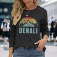 Vintage Mt Denali National Park Alaska Mountain Long Sleeve T-Shirt Gifts for Her