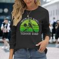 Vintage Retro Worlds Best Tennis Dad Silhouette Sunset Long Sleeve T-Shirt T-Shirt Gifts for Her
