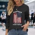 Vintage Us Air Force Veterans Usa American Flag 4Th Of July Long Sleeve Gifts for Her