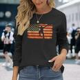 Vintage Us Flag SkateboardingRetro Skateboard Long Sleeve T-Shirt Gifts for Her