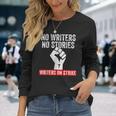 Wga Writers Guild Of America On Strike Wga Anti Ai Chatbots Long Sleeve T-Shirt Gifts for Her