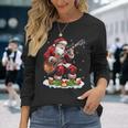 Xmas Guitarist Santa Playing Guitar Christmas Long Sleeve T-Shirt Gifts for Her