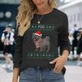 Xmas Pug Dog Ugly Christmas Sweater Party Long Sleeve T-Shirt Gifts for Her