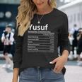 Yusuf Nutrition Birthday Personalized Name Idea Long Sleeve T-Shirt Gifts for Her